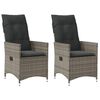 vidaXL Sedie da Giardino Reclinabili 2 pz e Cuscini Grigio Polyrattan