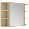 vidaXL Mobile Bagno con Specchio Rovere Sonoma 80x20,5x64 Multistrato