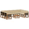vidaXL Set di divani da esterno con cuscino 10 pcs Naturale e Beige