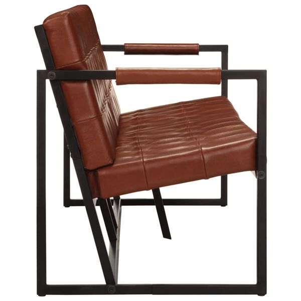 vidaXL Divano a 3 Posti Marrone in Vera Pelle di Capra