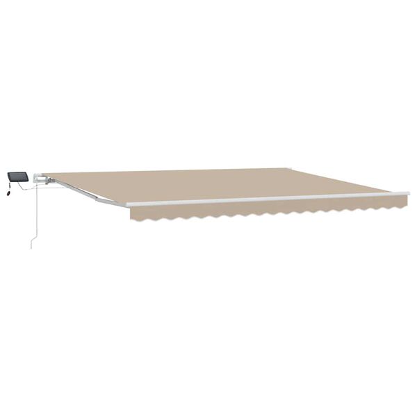 vidaXL Tenda Retrattile Beige 450 &times; 300 cm Tessuto e acciaio