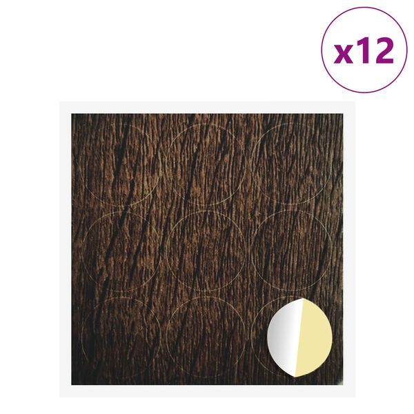 vidaXL Copertura Vite Adesiva 12 pcs Rovere Marrone &Oslash; 20 x 0,5 mm