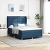 vidaXL Letto a molle con materasso Blu 190 x 140 cm Tessuto