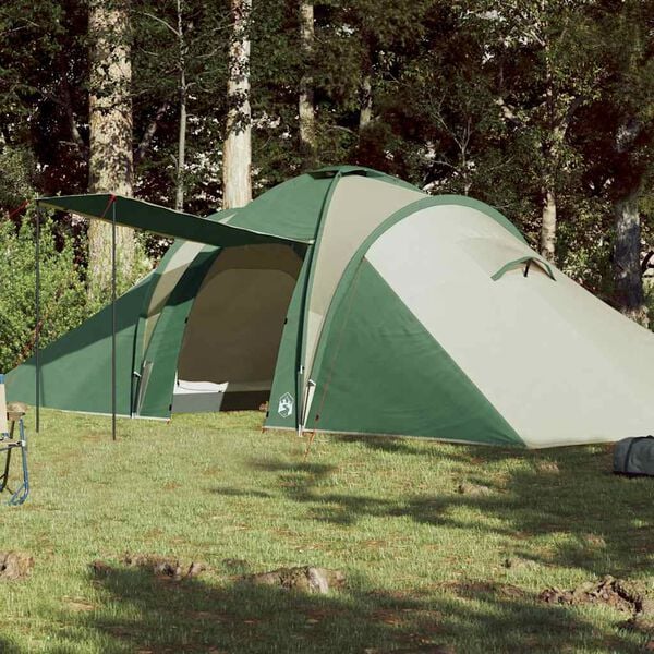 vidaXL Tenda da Campeggio a Cupola per 6 Persone Verde Impermeabile