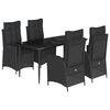 vidaXL Set da Pranzo da Giardino 5 pz Nero con Cuscini in Polyrattan