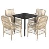 vidaXL Set da Pranzo da Giardino 5 pz con Cuscini Beige in Polyrattan