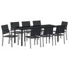 vidaXL Set da Pranzo per Giardino 9 pz Nero Rattan in PE