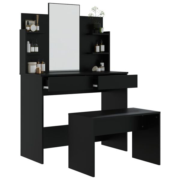 vidaXL Set Toeletta Nero 96x40x142 cm