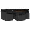vidaXL Set Divano da Giardino 7 pz Nero e Marrone