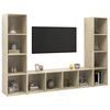 vidaXL Mobili TV 3 pz Rovere Sonoma 142,5x35x36,5 cm Legno Multistrato