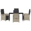 vidaXL Set da Pranzo per Giardino 5 pcs Grigio chiaro polyrattan