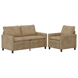 vidaXL Set di divani 2 pz Tortora Poliestere