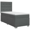 vidaXL Letto box spring con materasso Grigio Scuro 80 x 200 cm Tessuto