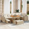 vidaXL Set Divano da Giardino 9 pcs Beige e Crema polyrattan