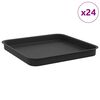 vidaXL Vassoio Quadrato per Fiori 24 pz Nero 25,5 x 25,5 x 2,5 cm