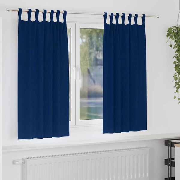 vidaXL Tende Blackout con Anelli 2 pcs Blu Scuro 175 x 140 cm