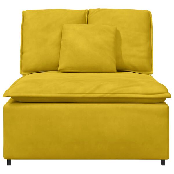 vidaXL Modulo Centrale Divano Modulare con Cuscini Giallo 100 cm