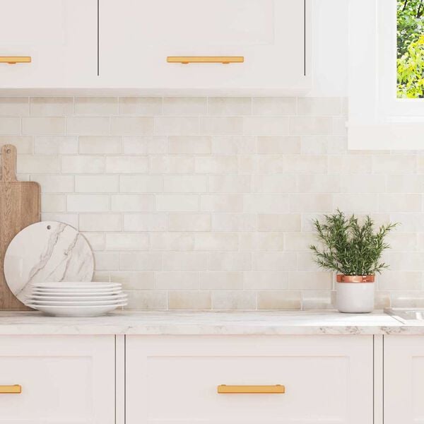 vidaXL Piastrella subway 10 pcs Marmo Beige 29.4 x 21.4 cm