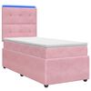 vidaXL Letto Box Spring LED con Materasso Rosa 90 x 200 cm Velluto