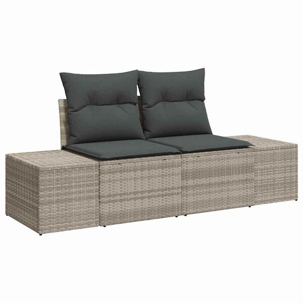 vidaXL Set Divano da Giardino 8 pcs Grigio chiaro Poly Rattan
