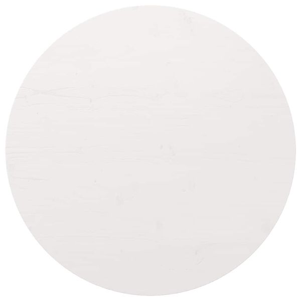 vidaXL Piano Tavolo Bianco Ø90x2,5 cm in Legno Massello di Pino