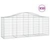 vidaXL Cesti Gabbioni ad Arco 50 pz 200x50x80/100 cm Ferro Zincato