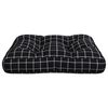 vidaXL Cuscino Pallet Motivo Quadri Nero 60x61,5x10 cm Tessuto Oxford
