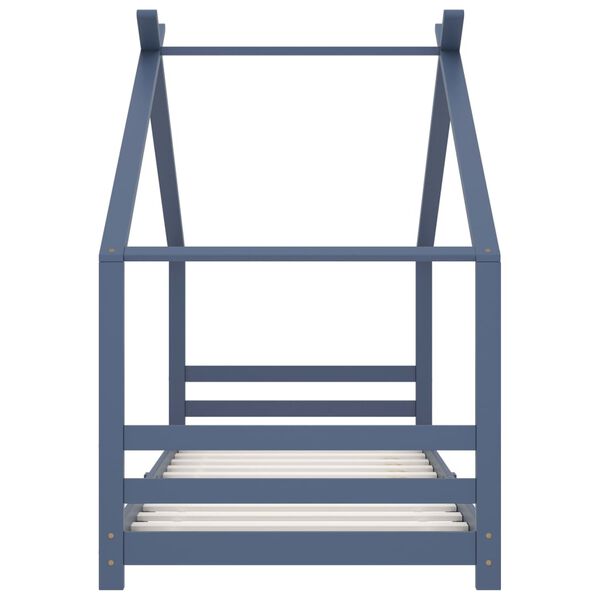 vidaXL Giroletto per Bambini Grigio in Massello di Pino 90x200 cm