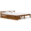 vidaXL Giroletto senza Materasso Marrone Ambra Legno Massello 160x200