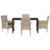 vidaXL Set da Pranzo per Giardino 5 pcs Grigio chiaro polyrattan