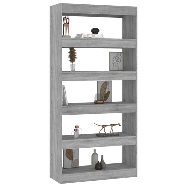 vidaXL Libreria/Divisorio Grigio Sonoma 80x30x166 cm in Truciolato