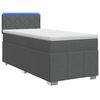 vidaXL Letto con Box Spring, Materasso e LED Grigio Scuro 90 x 190 cm
