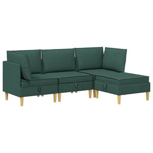 vidaXL Set di divani modulari con spazio di archiviazione 4 pz Tessuto