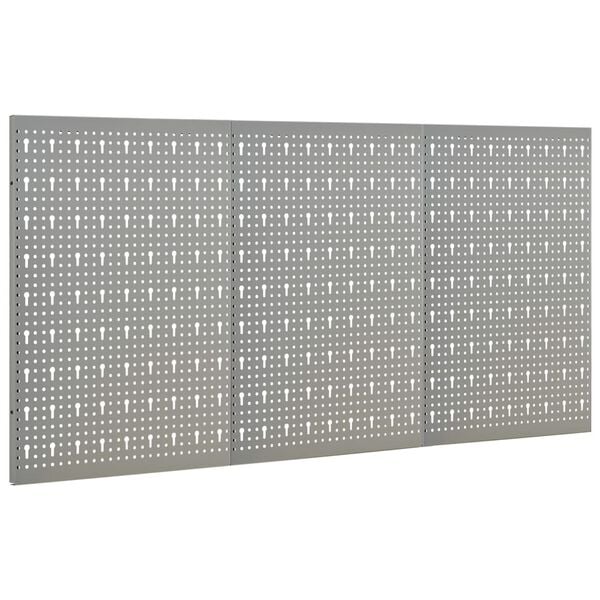 vidaXL Pannelli per Utensili a Parete 3 pz 40x58 cm Acciaio