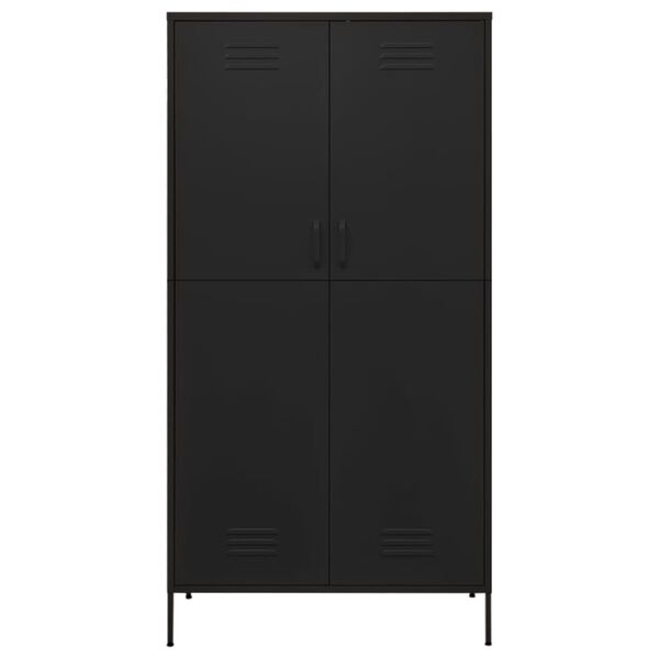 vidaXL Armadio Nero 90x50x180 cm in Acciaio