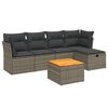 vidaXL Set Divano da Giardino 6 pz con Cuscini Grigio in Polyrattan
