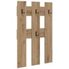 vidaXL Appendiabiti a muro A parete Rovere artigianale 65 x 3 x 100 cm