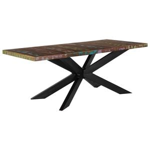 vidaXL Tavolo da Pranzo 180x90x76 cm in Legno Massello di Recupero