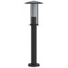 vidaXL Lampada da Terra per Esterni Nera 60 cm in Acciaio Inox