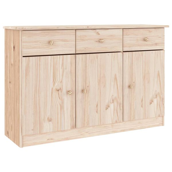 vidaXL Credenza ALTA 112x35x73 cm in Legno Massello di Pino