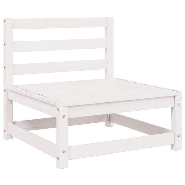 vidaXL Set Divani da Giardino 3 pz Bianchi in Legno Massello di Pino