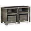 vidaXL Set da Pranzo da Giardino 5 pz con Cuscini in Polyrattan Grigio