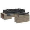 vidaXL Set Divano Giardino 10 pz con Cuscini Grigio Chiaro Polyrattan