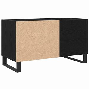 vidaXL Mobile porta vinili con lo scaffale Rovere Nero 85 x 38 x 48 cm