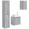 vidaXL Set di mobili per il bagno 3 pz Sonoma grigio