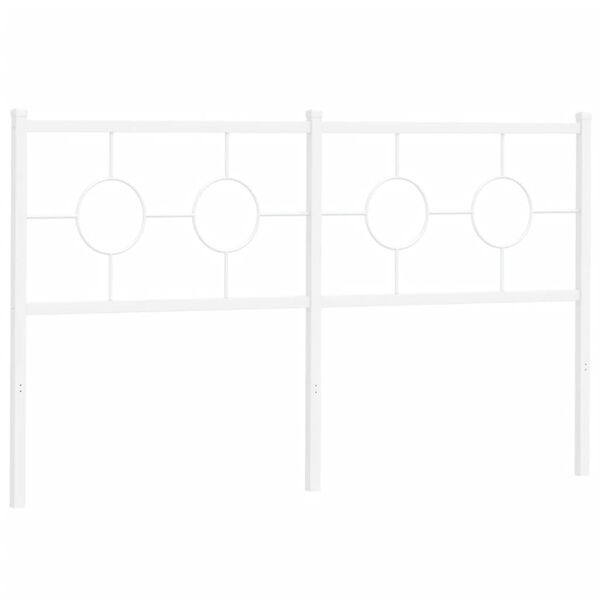 vidaXL Testiera in Metallo Bianco 150 cm