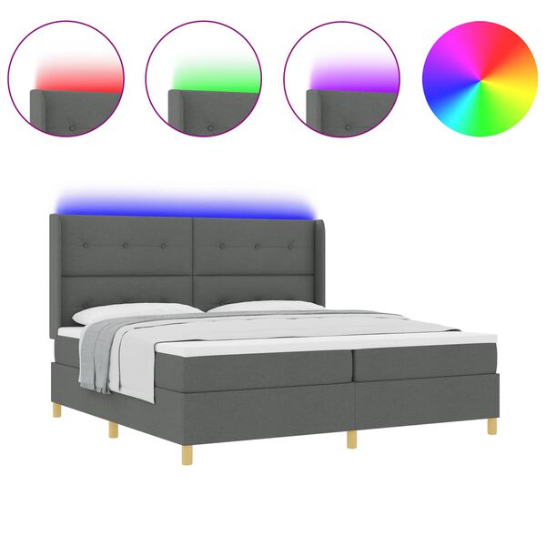 vidaXL Letto a molle con materasso Grigio 140 x 200 cm Tessuto