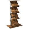 vidaXL Scaffale per riviste Rovere fum&eacute; 68 x 40 x 123.5 cm