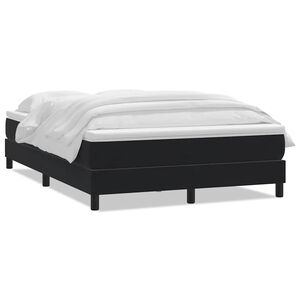 vidaXL Giroletto a Molle con Materasso Nero 160x210 cm in Velluto