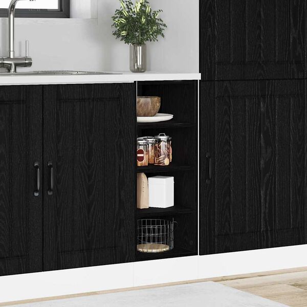 vidaXL Base per Cucina con lo scaffale Rovere nero 30 x 44,5 x 81,5 cm